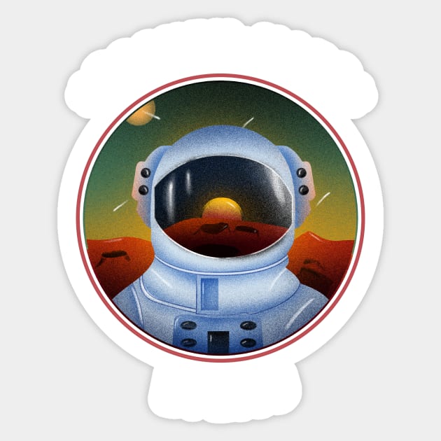 Occupy Mars By 2030 Astronaut Sticker by kansaikate